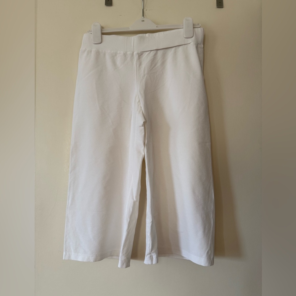 Eileen Fisher Womens Stretch Crepe Straight Leg Cropped Pants White PM
